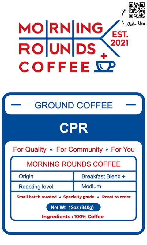 Coffee - CPR Coffee - Medium Roast - Breakfast Blend Plus Caffeine - South America Blend Origin - Ground Coffee