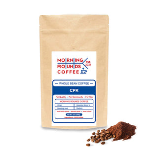 Coffee - CPR Coffee - Medium Roast - Breakfast Blend Plus Caffeine - South America Blend Origin - Whole Coffee