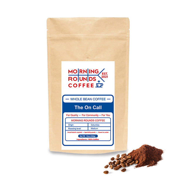 coffee - on call coffee - morning rounds coffee - columbia origin coffee - medium roast coffee - whole bean coffee